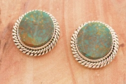 Artie Yellowhorse Genuine Mineral Park Sterling Silver Post Earrings